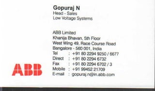 Vendors Visiting Cards LIST