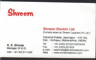 Vendors Visiting Cards LIST