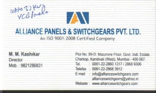 Vendors Visiting Cards LIST