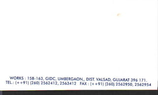 Vendors Visiting Cards LIST