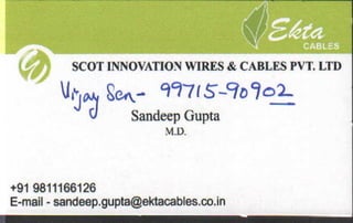 Vendors Visiting Cards LIST