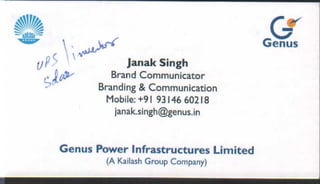 Vendors Visiting Cards LIST