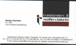 Vendors Visiting Cards LIST