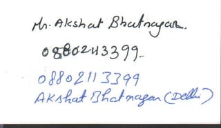 Vendors Visiting Cards LIST