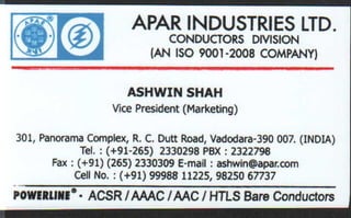 Vendors Visiting Cards LIST