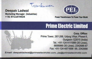 Vendors Visiting Cards LIST