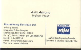 Vendors Visiting Cards LIST