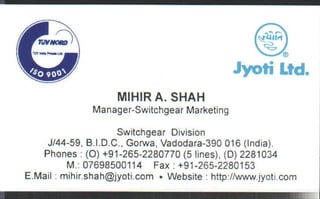 Vendors Visiting Cards LIST