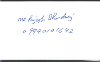 Vendors Visiting Cards LIST