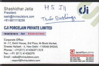 Vendors Visiting Cards LIST