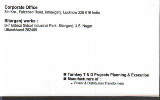 Vendors Visiting Cards LIST