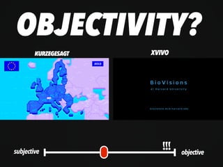 XVIVO
OBJECTIVITY?
KURZEGESAGT
objectivesubjective
!!!
 