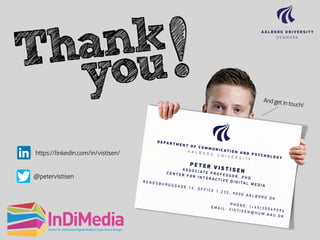 Thank


you Andgetintouch!
@petervistisen
https://linkedin.com/in/vistisen/
 