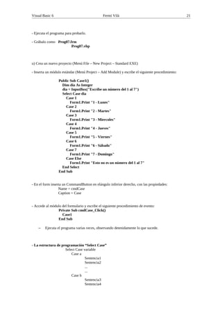 Tutorial de Visual basic | PDF