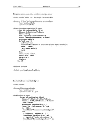Tutorial de Visual basic | PDF