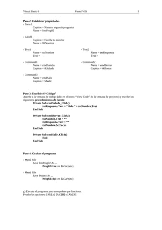 Tutorial de Visual basic | PDF