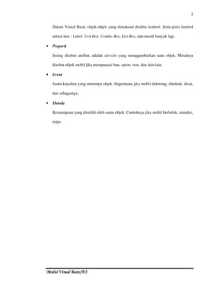 Visual basic materi pembelajaran dasar | PDF