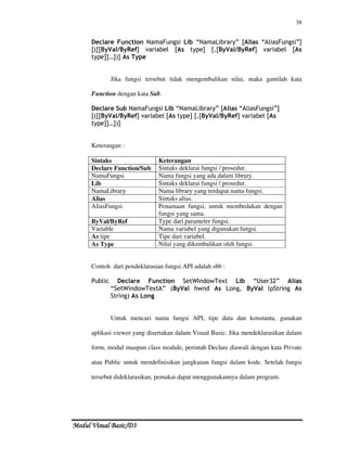 Visual basic materi pembelajaran dasar | PDF