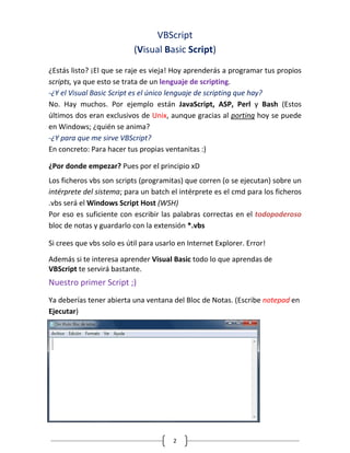 Visual basic script v1 wd | PDF