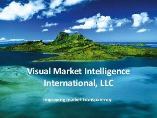 Visual Market Intelligence
International, LLC
Improving market transparency
 