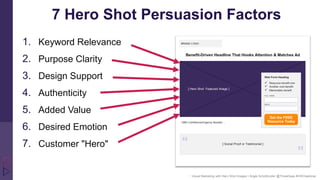 7 Hero Shot Persuasion Factors
1. Keyword Relevance
2. Purpose Clarity
3. Design Support
4. Authenticity
5. Added Value
6....