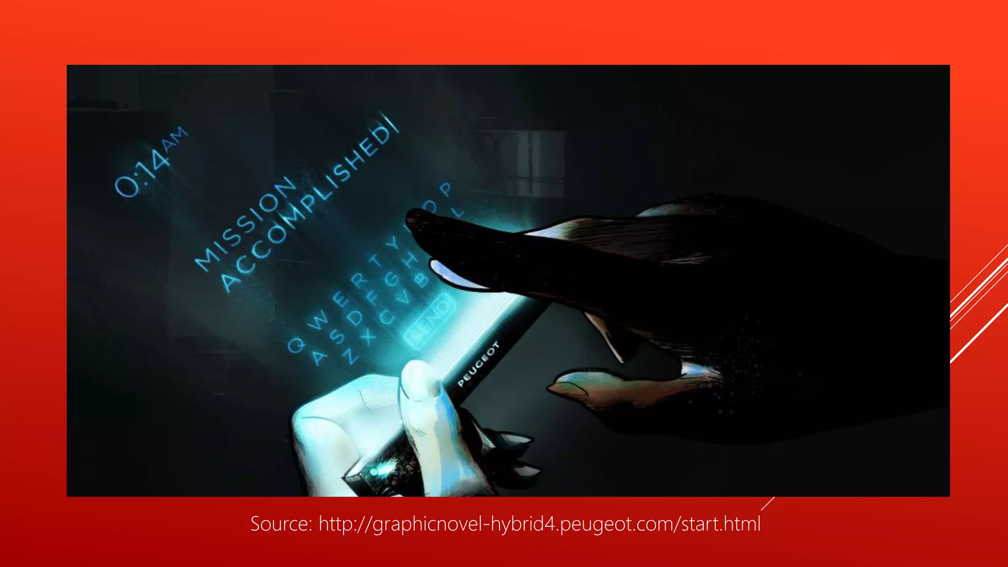 Source: http://graphicnovel-hybrid4.peugeot.com/start.html
 