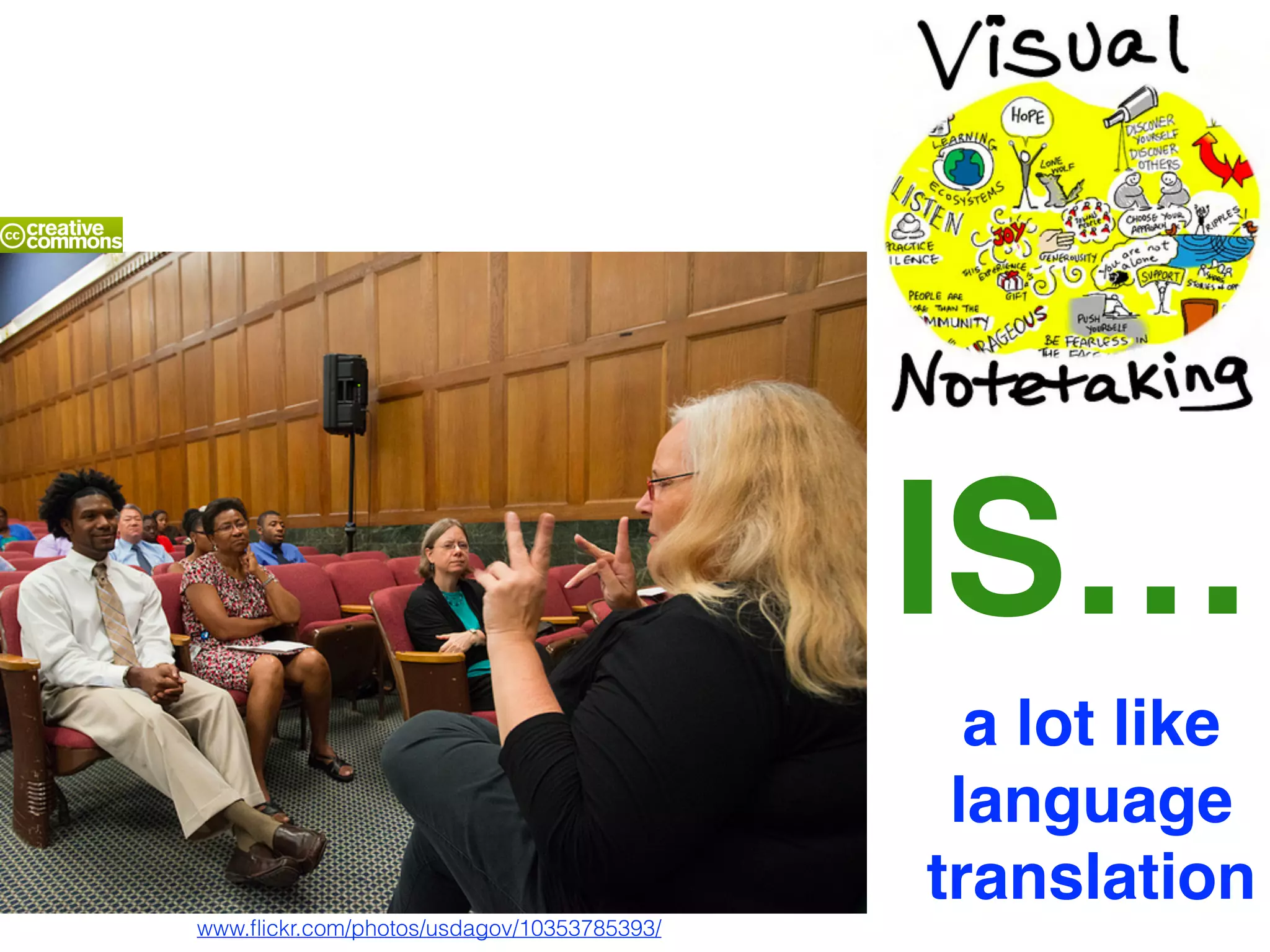 IS…
a lot like
language
translation
www.ﬂickr.com/photos/usdagov/10353785393/
 