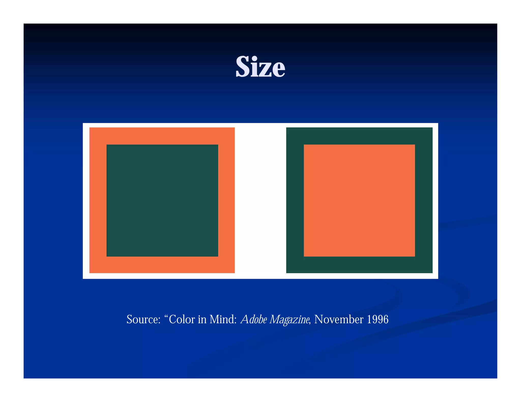 Size




Source: “Color in Mind: Adobe Magazine, November 1996
 