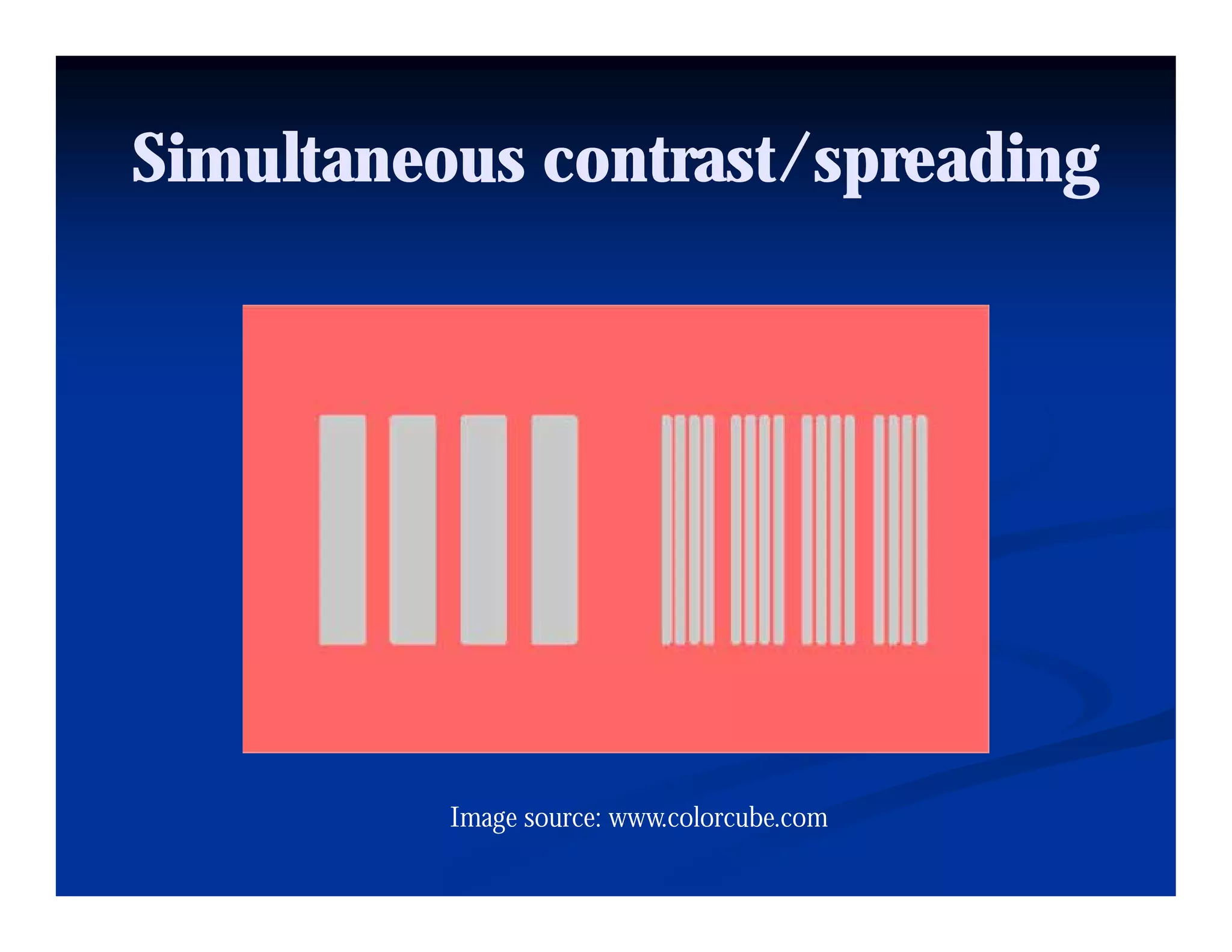 Simultaneous contrast/spreading




          Image source: www.colorcube.com
 