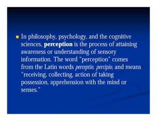 Latin Perception Visual perception-illusions-paradoxes | PDF