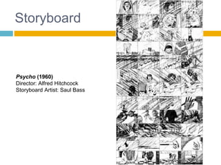 Storyboard
Psycho (1960)
Director: Alfred Hitchcock
Storyboard Artist: Saul Bass
 