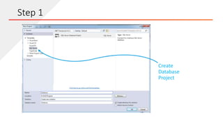 Step 1
Create
Database
Project
 