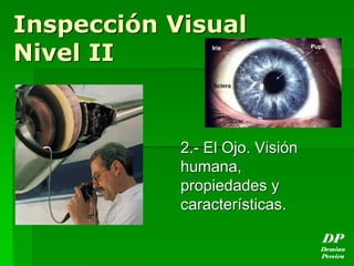 Inspección Visual
Nivel II
2.- El Ojo. Visión
humana,
propiedades y
características.
DP
Demian
Pereira
 