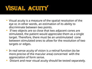 Visual acuity.pptx vision and documentation of visual acuity | PPTX