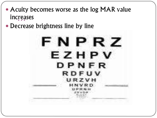 eye test 20/25 (2) acuity Visual