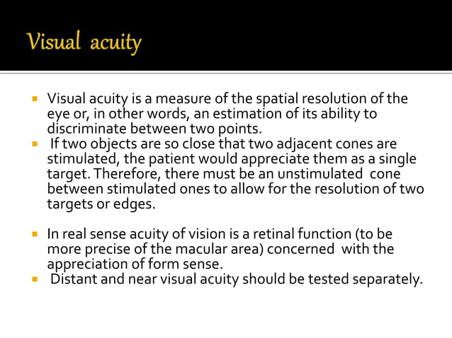 Visual acuity