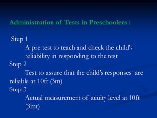 Visual acuity assessment in different group of age | PPTX