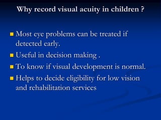 Visual acuity assessment in different group of age | PPTX