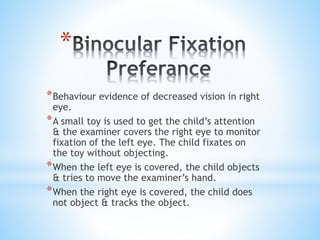 Visual Fixation Deficit Visual acuity charts | PPTX