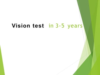 Vision test in 3-5 years
 