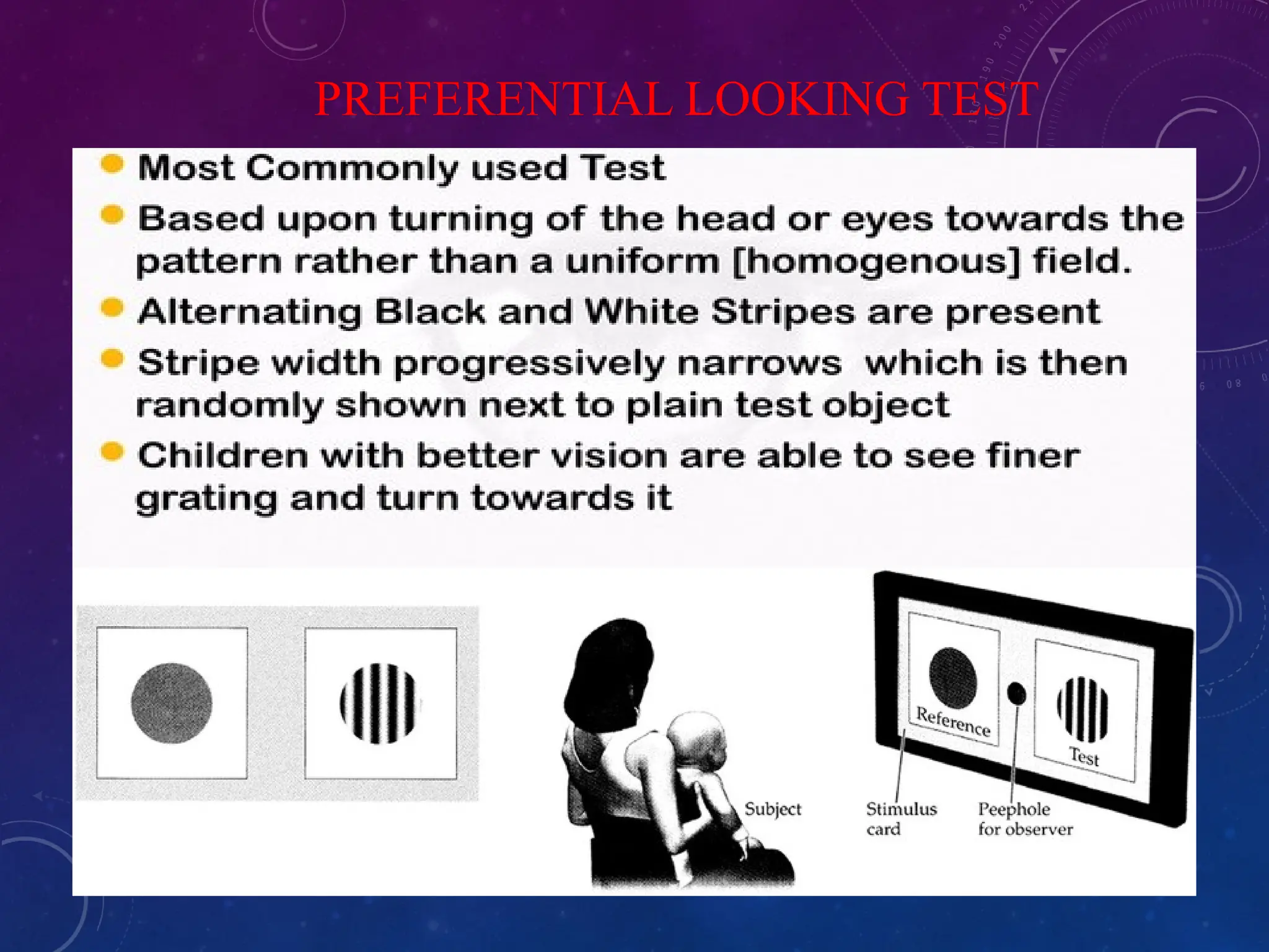 PREFERENTIAL LOOKING TEST
 