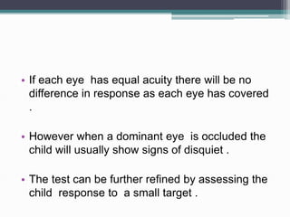 Visual acuity measurement in children | PPTX
