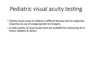 Va Test Visual acuity in short for students Snellen chart | PPTX