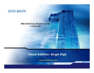 IOTA MATH


      With IOTA Every Student can be
                a rising star




             Visual Addition- Single Digit
                         www.iotaworld.com
 