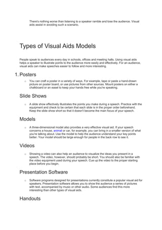Visual aids in communication