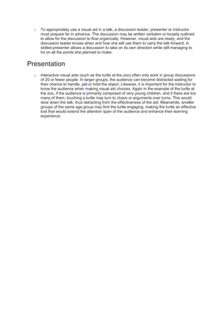 Visual aids in communication