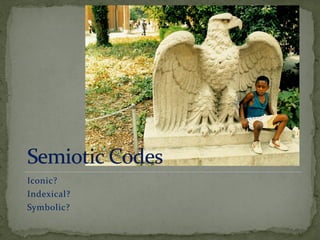 Iconic?
Indexical?
Symbolic?
 