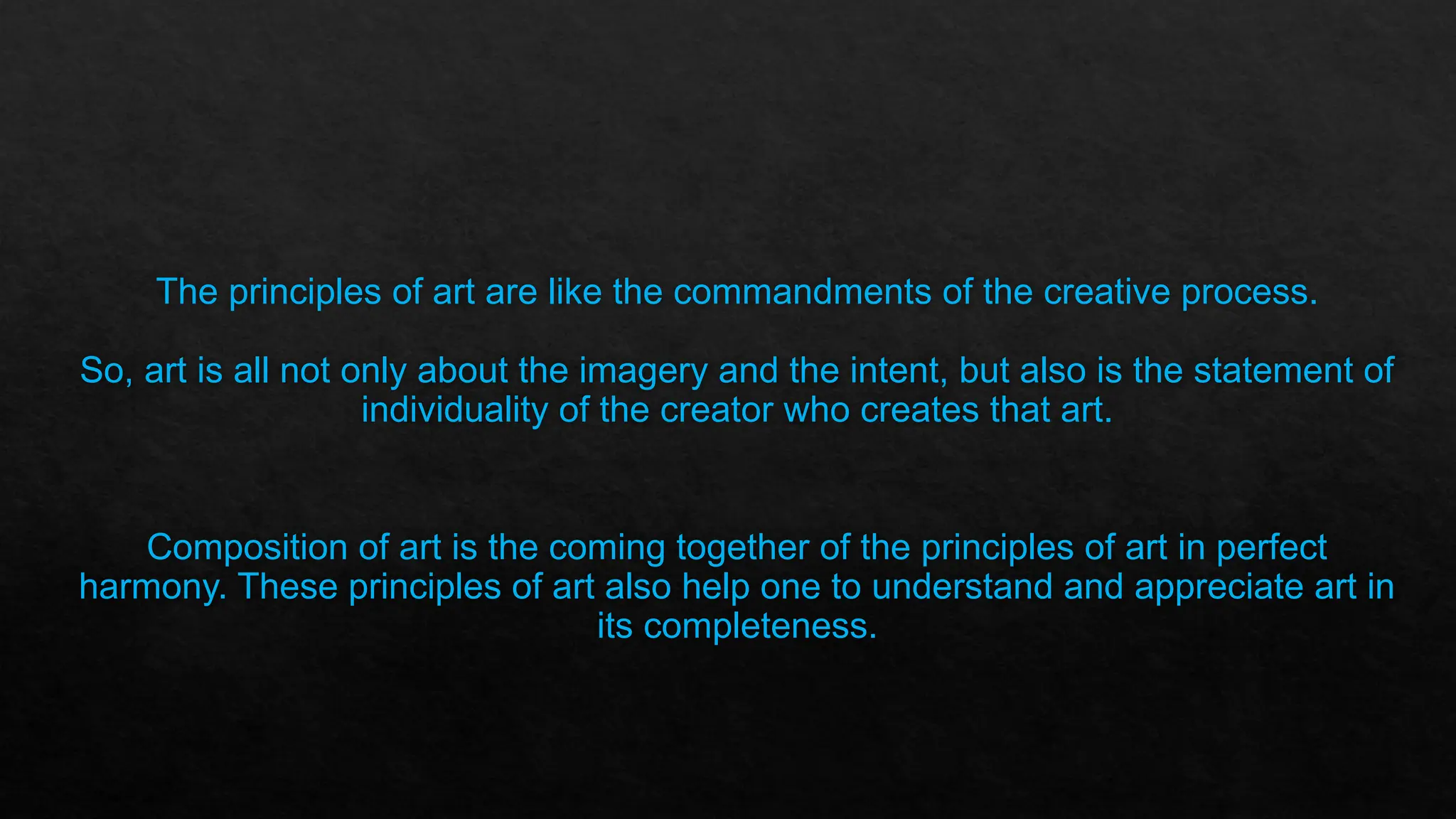Visual Arts Elements and principles discussion | PPTX