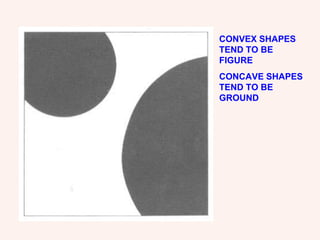 CONVEX SHAPES TEND TO BE FIGURE  CONCAVE SHAPES TEND TO BE GROUND  