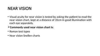 VISUAL ASSESMENT.opthalmology lecturepptx | PPTX
